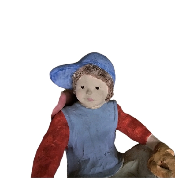 Sneaker Kids Pitching Ace Baseball Boy Sculpture Daze Mortensen Austin Prod 1986 - Picture 9 of 10